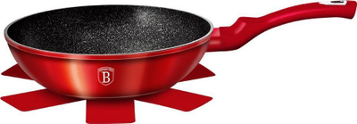 Tigan wok Berlinger Haus BH 6166, 30cm, veshje mermeri, i kuq