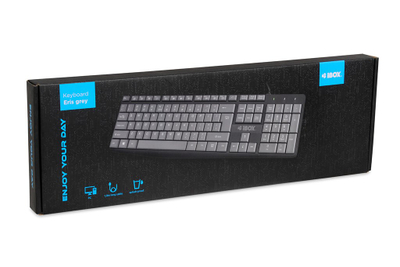Tastierë IBOX Eris, me kabllo USB, QWERTY, gri e zezë