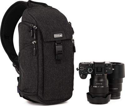 Çantë fotografike Think Tank Photo Urban Access Sling 8, për kamera pa pasqyrë DSLR, me mbajtëse tripodi, gri