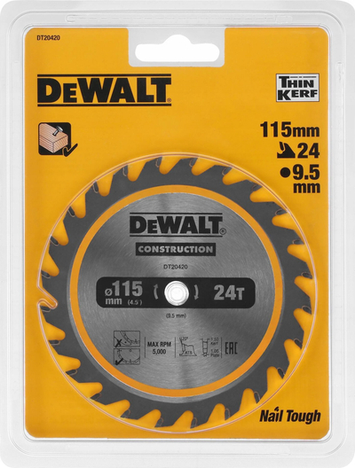 Teh rrethor për sharrë DeWalt Construction DT20420, 115mm, 24 dhëmbë, gri