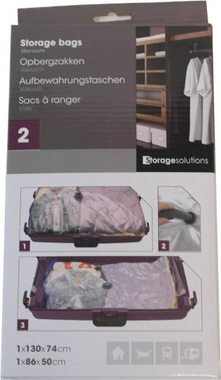 Qese vakumi për rroba Storage Solutions, set me 2 copë, madhësi të ndryshme, transparente