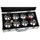 Set petanke Enero Game Balls, 8 topa metal, kuti alumini, argjendtë