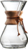 Апарат за кафе Chemex Classic Series, стакло отпорно на топлина, со дрвена јака, проѕирен