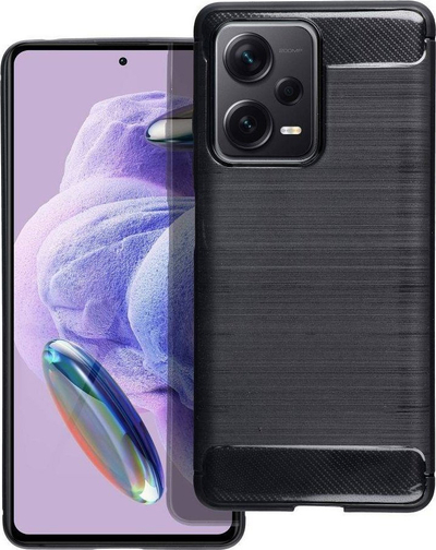 Mbulesë telefoni Carbon Case Xiaomi Redmi Note 12 Pro Plus, gomë rezistente, e zezë