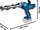 Pistol silikoni Bosch GCG 18V-310, pa furça, pa bateri, blu