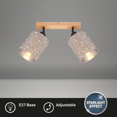 Spote Briloner, 28,5cm, 2x exkl., E27, 25W taupe