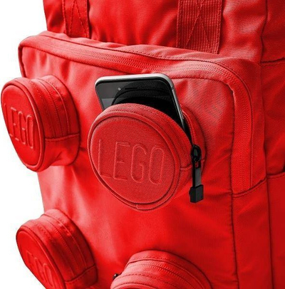 Çantë shpine LEGO Brick 2x2, model 20205-0021, me ndarje për laptop, e kuqe