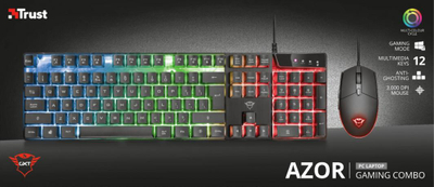 Trust Gaming GXT 838 Azor Сет од Тастатура и Глушец, Црн