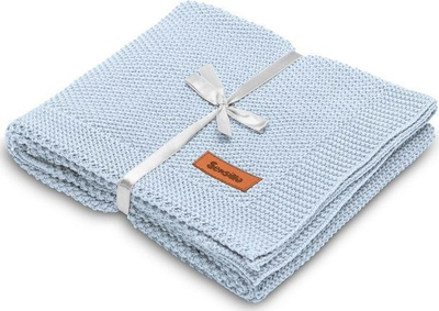 Batanije pambuku për foshnje Sensillo Knitted, 100x80 cm, blu