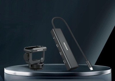 Hub USB C Neewer PS020E, 4 në 1, 10Gbps, 100W PD, gri