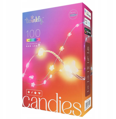 Drita dekorative Twinkly Strings USB Stars, 100 LED RGB, 6.5m, kabllo transparente