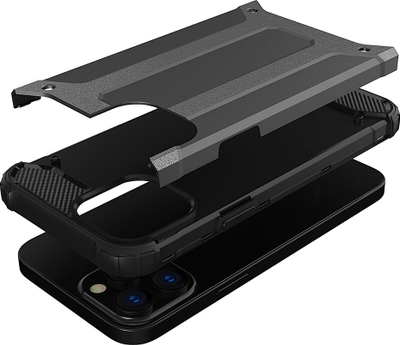 Kapak telefoni Hybrid Armor për iPhone 13 Pro Max, mbrojtje e fortë, TPU dhe polikarbonat, blu