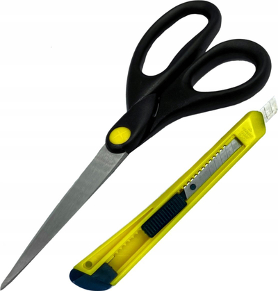 Set gërshërë universale dhe thikë prerëse, 18.5 cm, 9 mm, shumëngjyrëshe