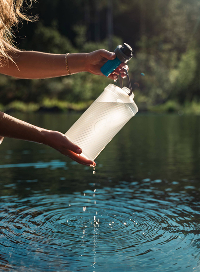 Shishe uji Hydrapak Flux Plus, 1.5L, me filtër të integruar, transparente