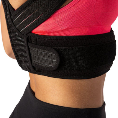 Rrip mbështetës për qendrim të drejtë One Fitness (KP207), L, i zi