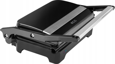 Toster për sanduiçe ECG S 2070 Panini, 1200W, sipërfaqe mos-ngjitëse, i zi me argjend