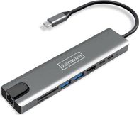 Adapter HUB 9in1 ZENWIRE USB C, HDMI 4K, RJ45, gri Space Grey
