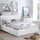 Shtrat dopio Bedroom BOBBI, 150x200 cm, lëkurë sintetike, i bardhë