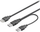 Kabllo USB Deltaco 93353, 2x USB-A, mashkull në femër, 0.3 m, e zezë