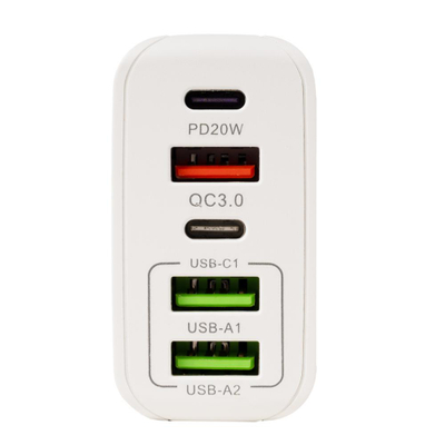 Karikues muri Spacer QC, 38W, 5 porta USB dhe USB-C, i bardhë