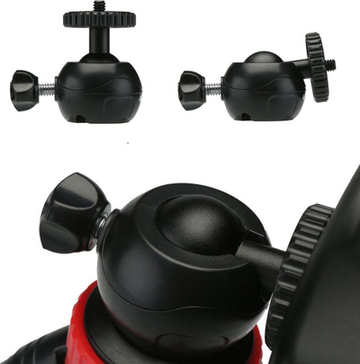 Tripod fleksibil Gagou, universale për telefon dhe GoPro, filetë 1/4", i zi me të kuqe