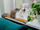 Tapet për mace NIMI Velvet Series Warm Window Sill, 25x70cm, kadife, mustard