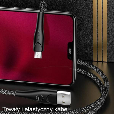 Kabllo USB Usams US-SJ551, USB-A në microUSB, 2 m, e kuqe