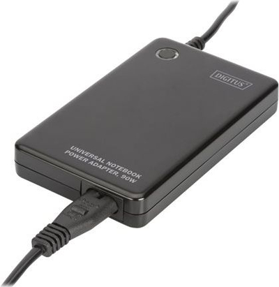 Универзален полнач за лаптоп Digitus Notebook Power Adapter, 90W, USB порта, црн