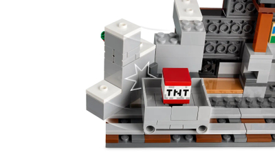 Set lodër LEGO Minecraft The Underground Mine 21277, ndërtim kreativ, shumëngjyrësh