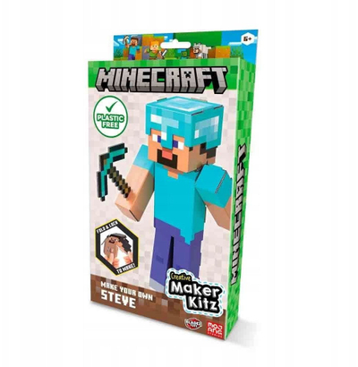 Set ndërtimi Minecraft Maker Kitz Build a Steve, 25cm, karton, shumëngjyrësh