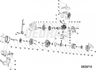 Filtër ajri DEDRA S02, për brushcutter me benzinë DED8715, shkumë, i zi
