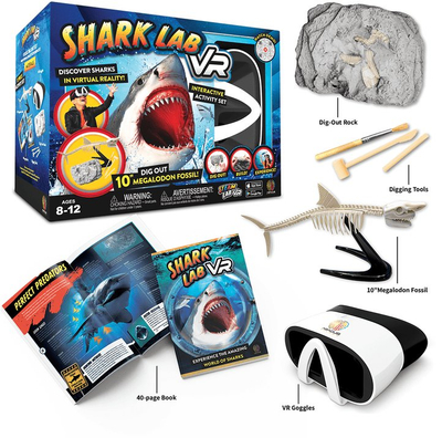 Set edukativ Amo Toys Abacus VR Steam Lab Shark Lab, VR, paleontologji, shumëngjyrësh