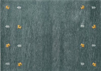 Тепих од волна CALTI Wool Gabbeh, 140 x 200 cm, зелен