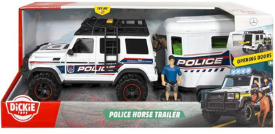 Set lojërash Simba SOS Police Horse Trailer, makinë policie Mercedes 40cm, me figurina