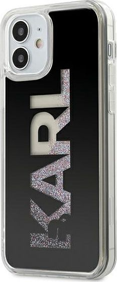 Kapak telefoni Karl Lagerfeld KLHCP12SKLMLBK, për iPhone 12 Mini 5.4", logo me shkëlqim, i zi