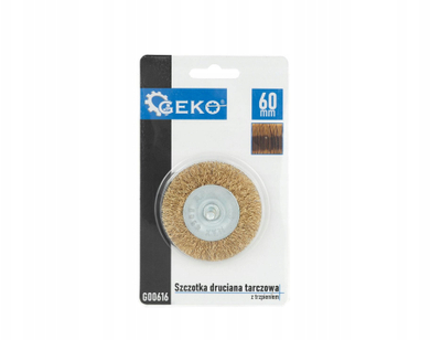 Furçë rrethore me tela mesingu Geko G00616, 60mm, me shank