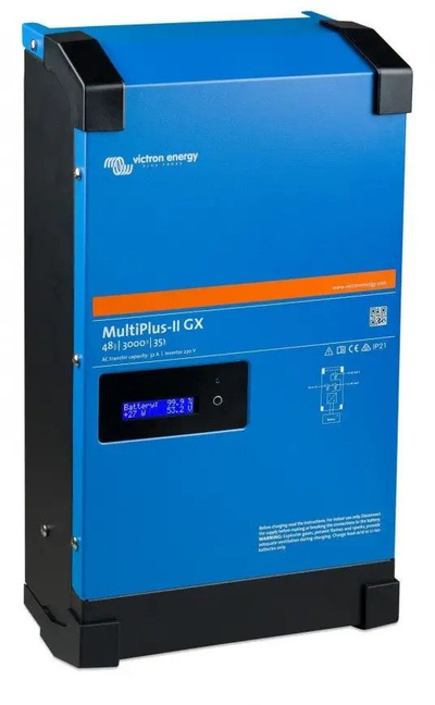 Inverter karikues Victron Energy MultiPlus II GX 24V 3000VA, valë sinusoide e pastër, funksion UPS, blu