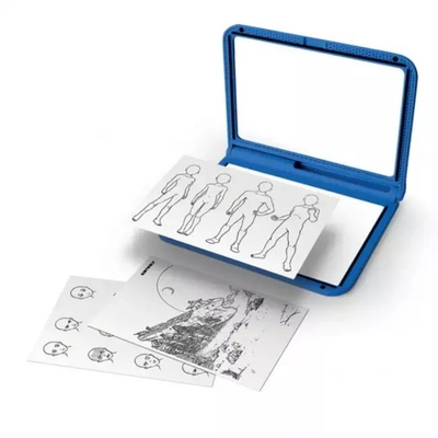 Tablet vizatimi Kidywolf Manga, i rikarikueshëm, me ndriçim LED, blu