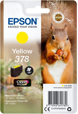 Ngjyrë printeri EPSON Singlepack 378 Claria Photo HD, e verdhë