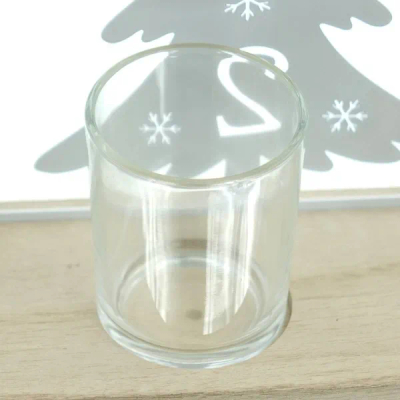 Mbajtës qirinjsh Boltze Dela Christmas Advent, 39 x 18.5 cm, metal dhe xham, i bardhë