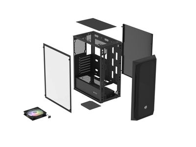 Kasa kompjuterike Fury Shobo SH4 RGB, ATX, panel xhami, e zezë