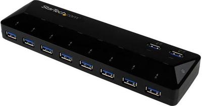 USB Хаб СтарТек ST103008U2C, 10 порти, USB 3.0, црн