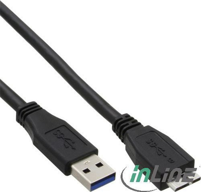 Kabllo USB InLine 35420, USB 3.0 A në Micro B, 2 m, e zezë