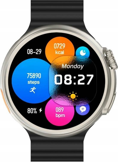 Smartwatch Yaxo Oxnard, trup titanium, i fortë ndaj goditjeve, i zi