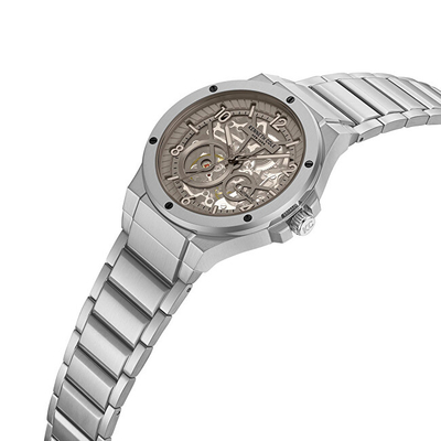 Orë dore për meshkuj Kenneth Cole Automatic Skeleton KCWGY0063302, e argjendtë