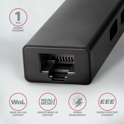 Hub USB C AXAGON HMC-GL3A, 3x USB A, Gbit LAN, i zi