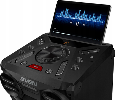 Портабилна музичка кутија Sven PS-1900 Partybox, 1000W, Bluetooth, со караоке и стробоскоп