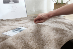Tapet rrethor Strado Ombre, 200x200 cm, shaggy, beix OmbreCamel