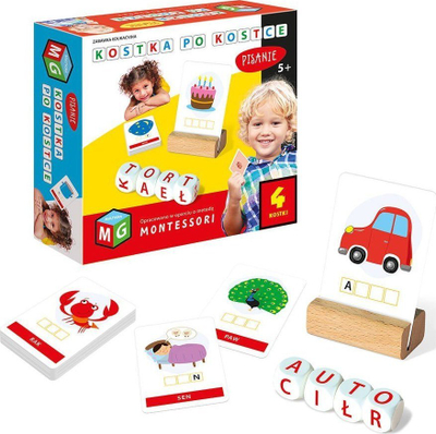 Loja edukative Multigra Kostka Po Kostce Writing 4 Dice, metodë Montessori, me zara