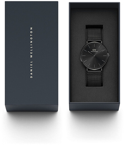 Orë për meshkuj Daniel Wellington, e zezë